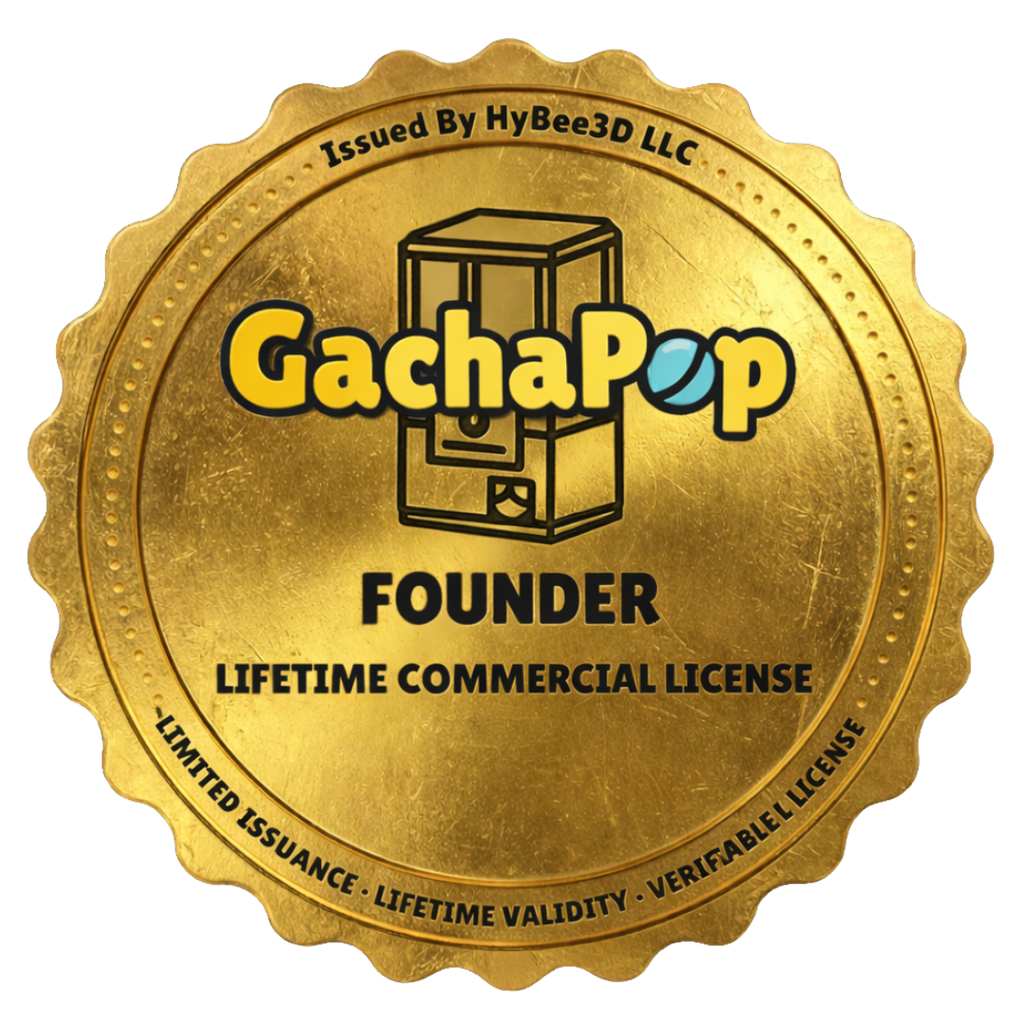 3D printed GachaPop coin mechanism with tokens