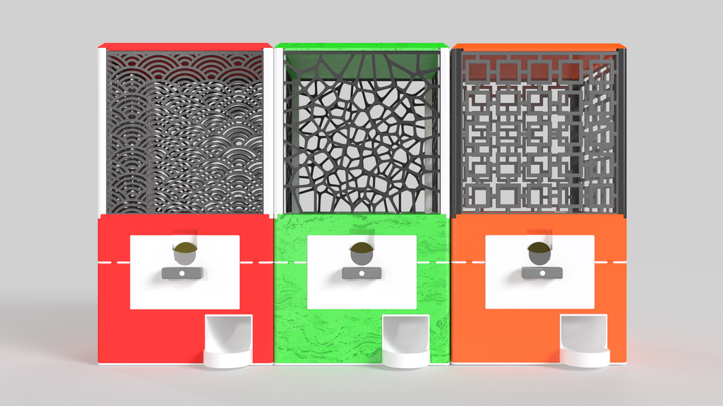 GachaPop cabinet color and cage pattern examples